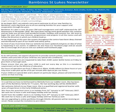 Newsletter Jan- Feb 2017